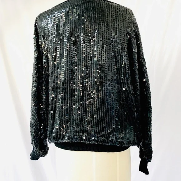 Vintage‎ 80's Silk, Sequin and Rhinestone Creative Creations Disco Glam Blouse - Picture 6 of 14